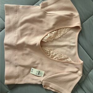 Elegant Pink Lace-Trimmed Women's Intimate Top